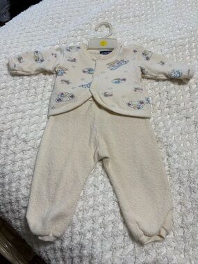 Cream Baby Pajama Set with Subtle Print